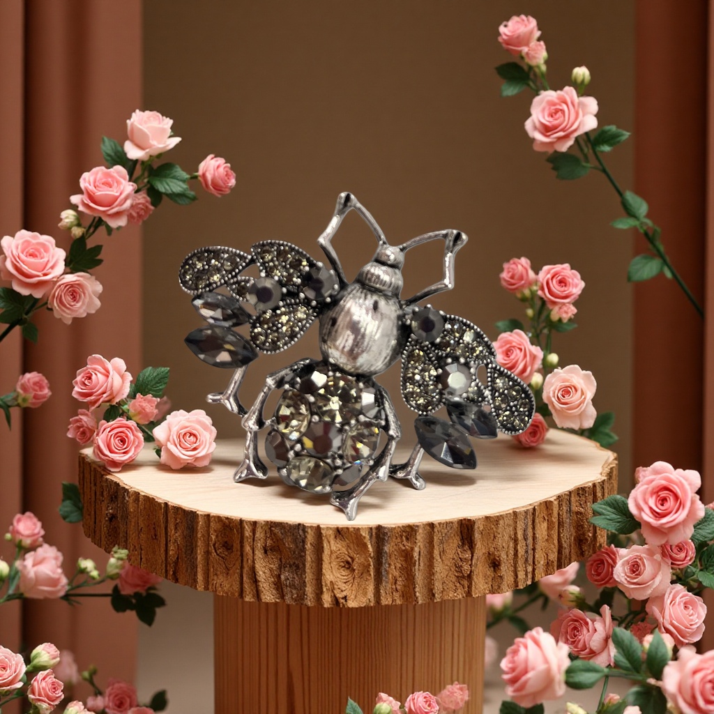 心语茉莉胸针 精致饰品 时尚点缀 优雅配饰 简约设计