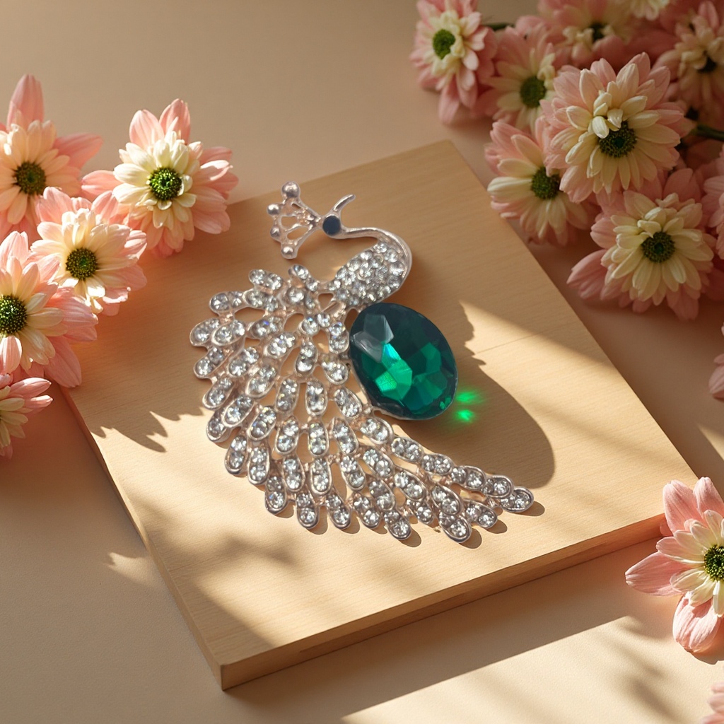 孔雀羽毛胸针时尚饰品女精致复古高级感通勤日常佩戴