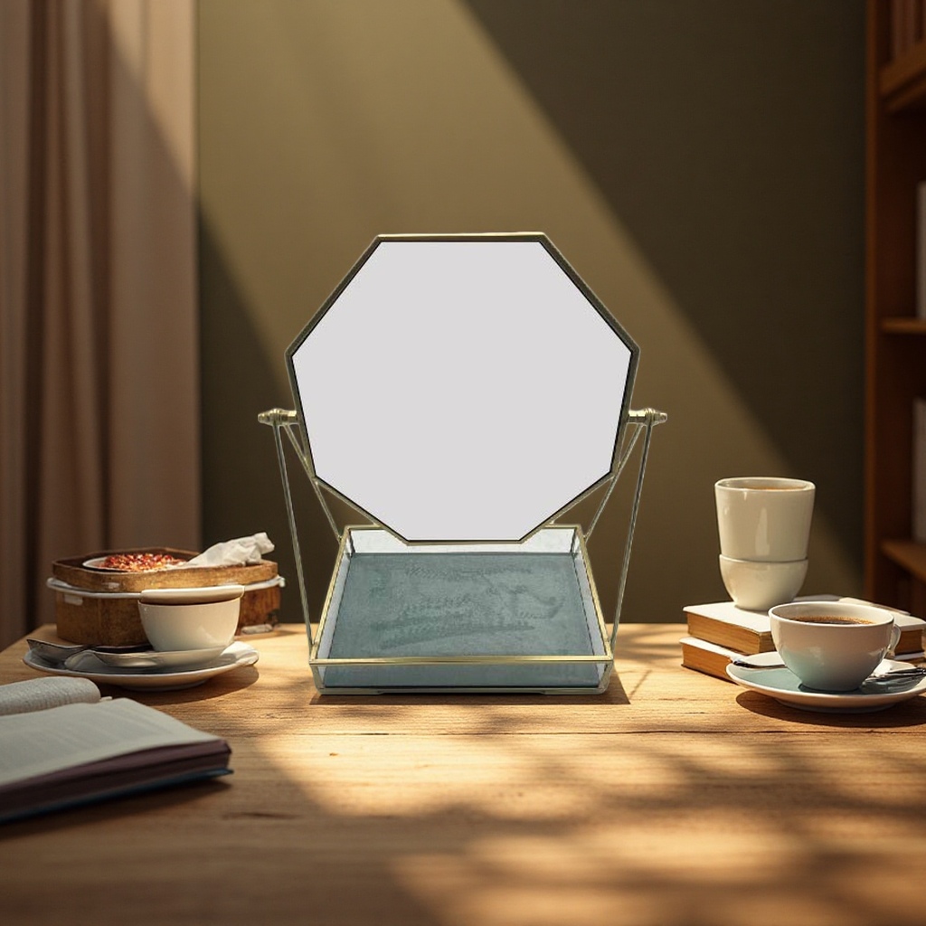 化妆镜全身镜家用大号高清防雾落地式镜子首饰盒化妆镜