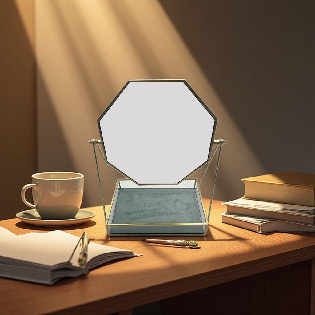 化妆镜全身镜家用大号高清防雾落地式镜子首饰盒化妆镜细节图