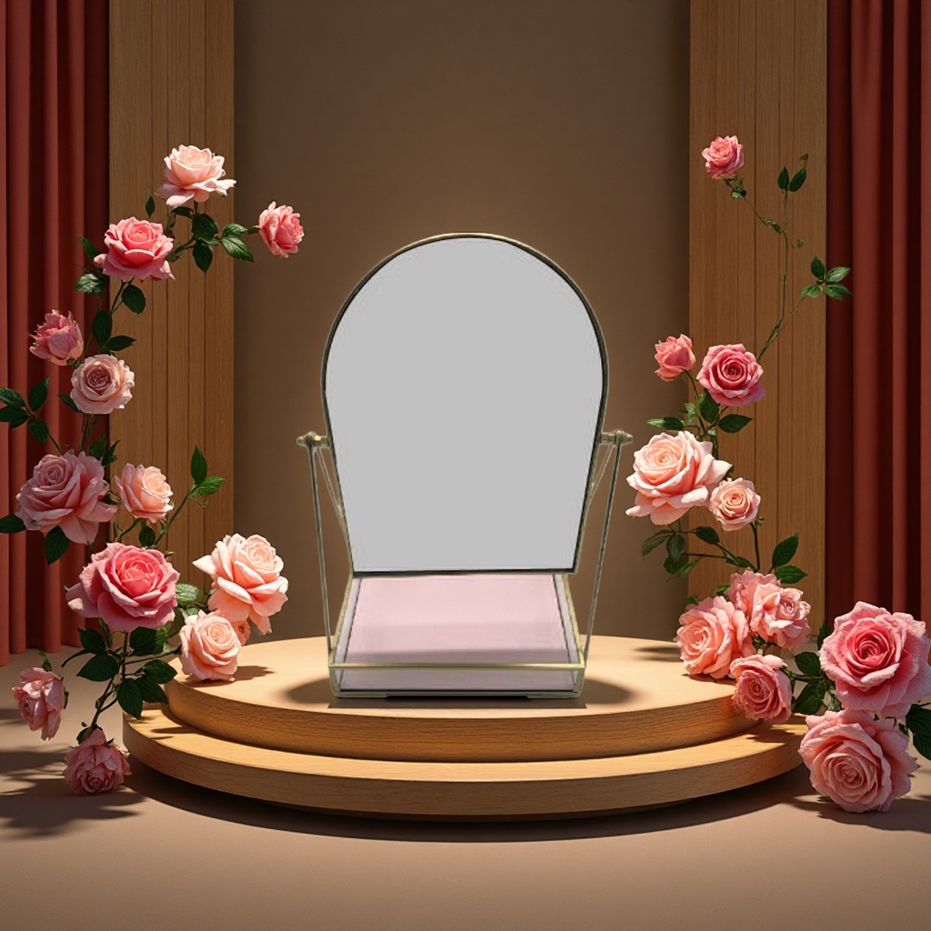 化妆镜高清防雾LED灯泡便携式浴室镜带收纳盒首饰盒化妆镜首饰盒化妆镜