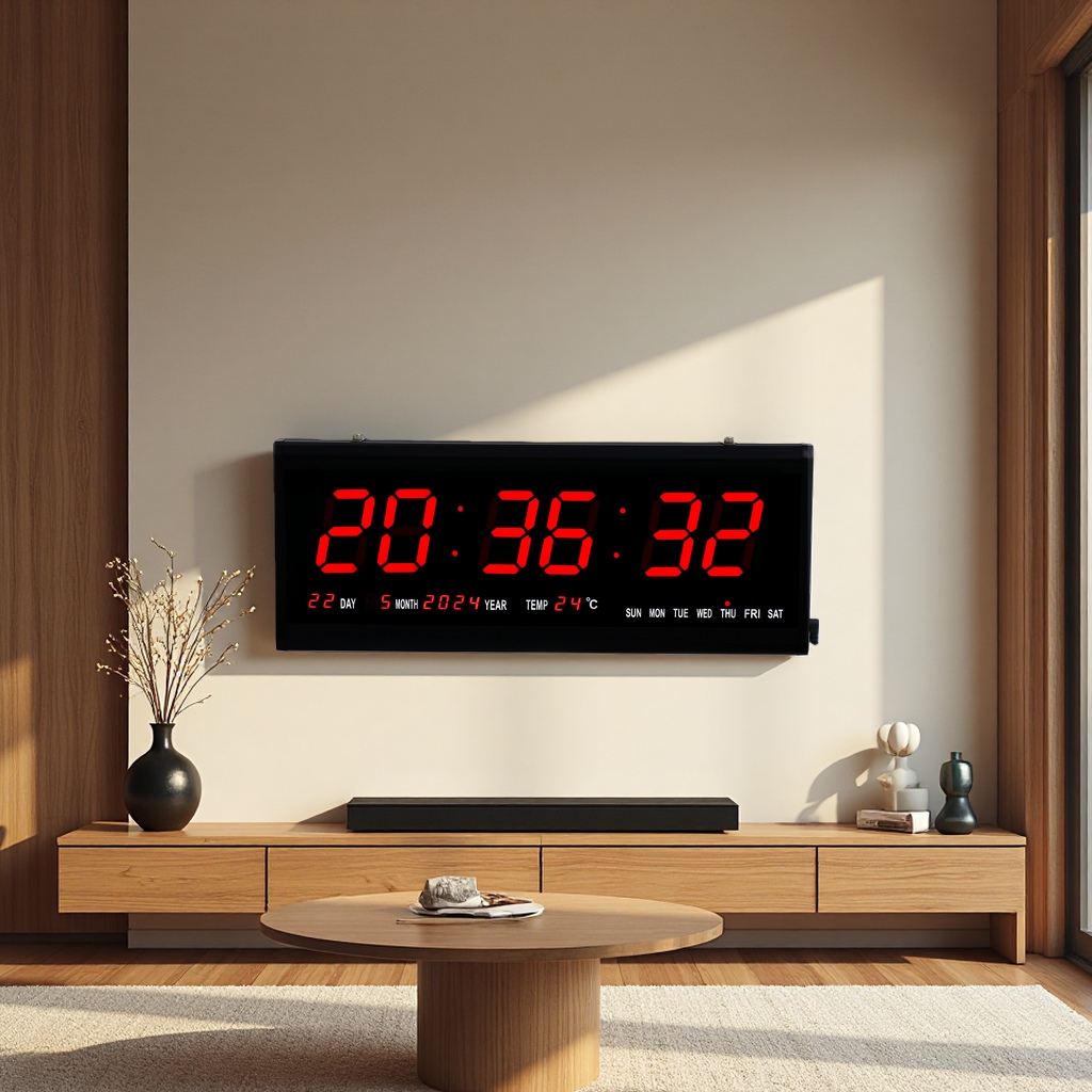 跨境LED数码挂钟4819智能万年历带温度多功能家用电子钟