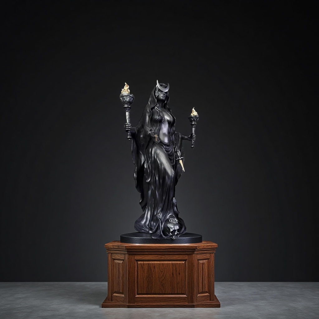 2025新款CrackerBarrel女巫雕像万圣节树脂摆件家居装饰工艺品仿真人物