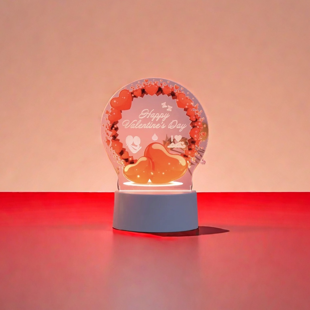 亚克力情人节3D小夜灯创意LED台灯卧室床头氛围灯少女心生日礼物