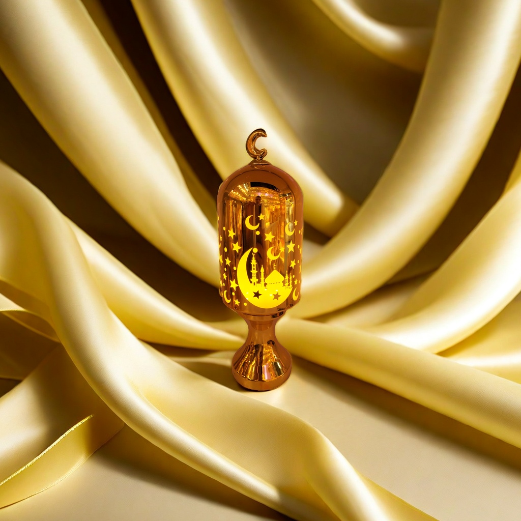 跨境新款中东阿拉伯节日金色月亮镂空铁艺蜡烛台香薰炉烛装饰摆件121504736细节图