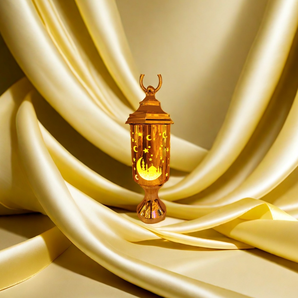 跨境新款中东阿拉伯节日金色月亮镂空铁艺蜡烛台香薰炉烛装饰摆件121504736产品图