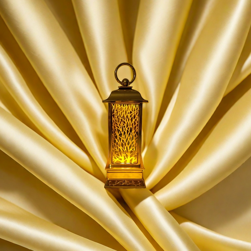 跨境新款LED风灯中东风格镂空烛台手提电子蜡烛灯笼家居装饰摆件产品图