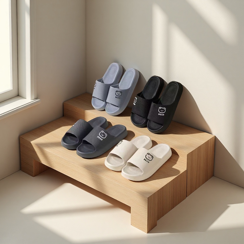 Anti-slip and soft men's household slippers details Picture