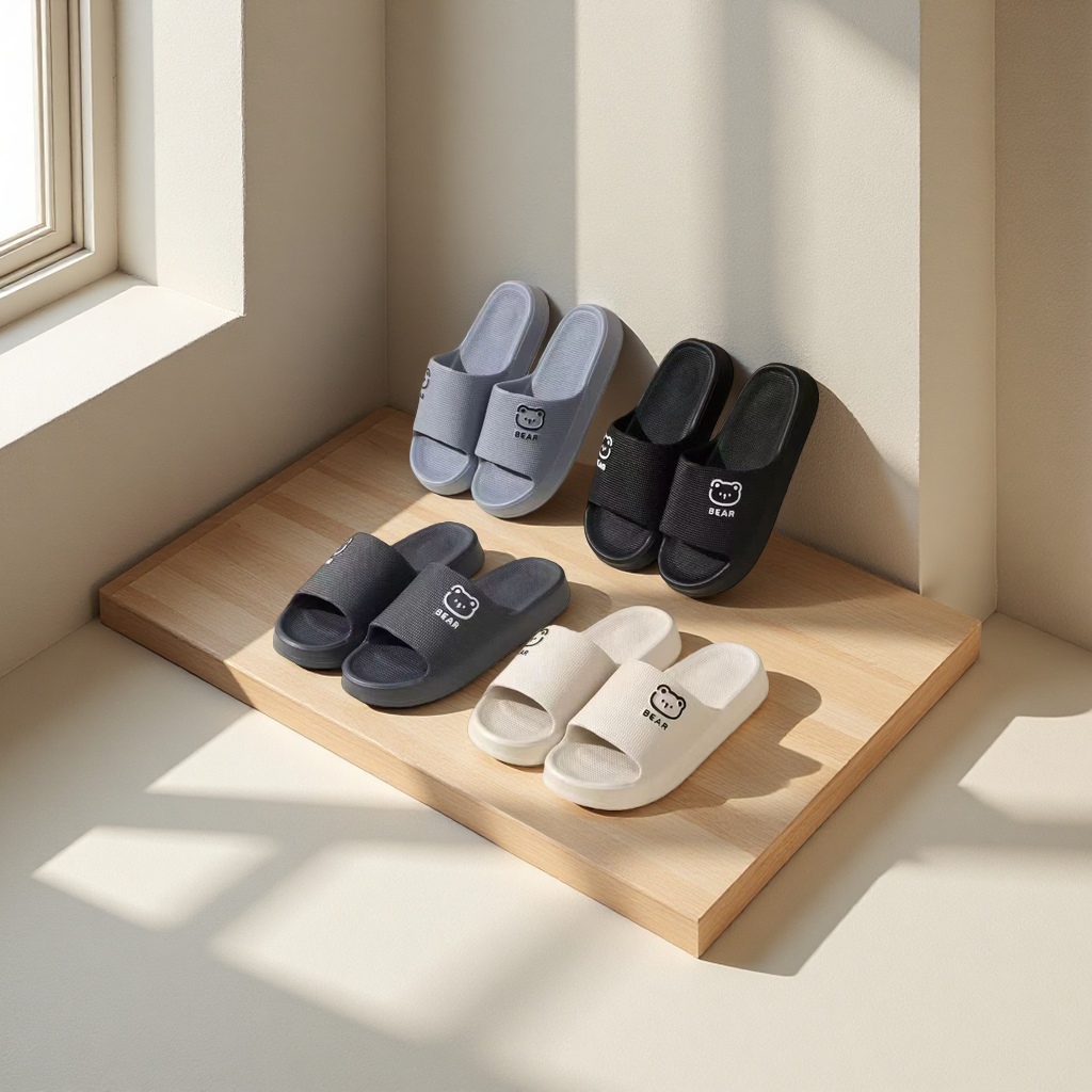 Anti-slip and soft men's household slippers full figure