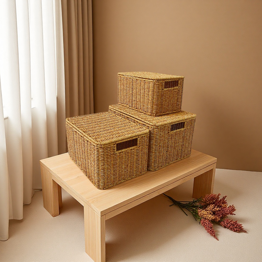 竹编收纳筐脏衣娄收纳盒大容量可折叠收纳篮收纳篮