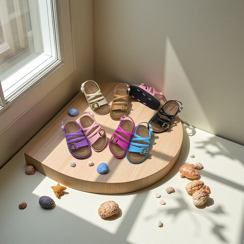 魔术贴搭扣儿童凉鞋珍珠网纱玛丽珍单鞋透气舒适防滑软底