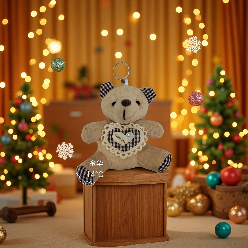 Colgante de peluche de oso con corazón llavero bonbon colgante details Picture