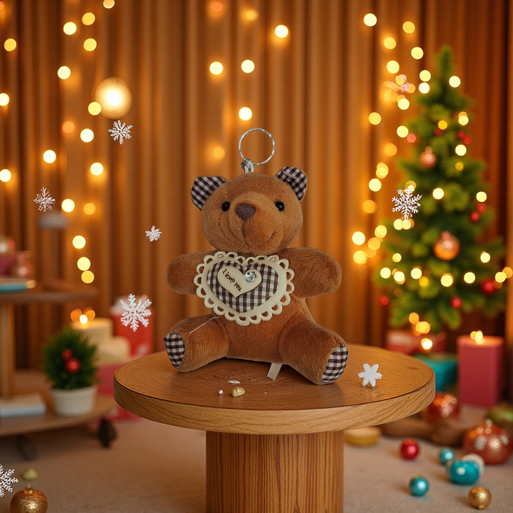 Colgante de peluche de oso con corazón llavero bonbon colgante Application Scenario