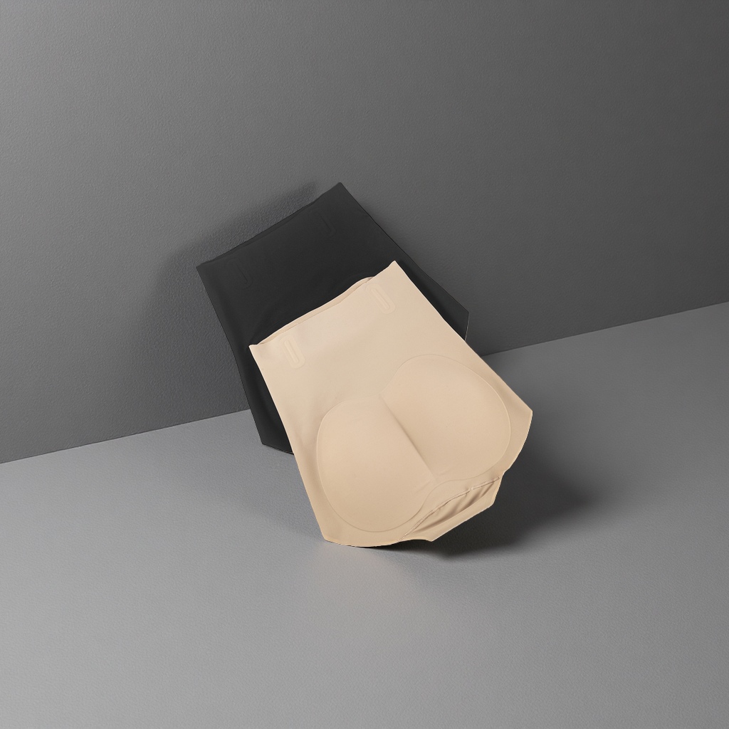 高腰臀垫裤交叉收腹带设计