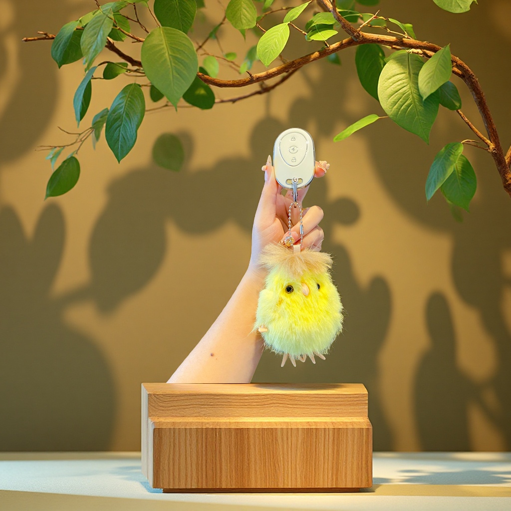 Plush bouncing spring bird simulation keychain pendant, cute doll parrot children's gift Specification image