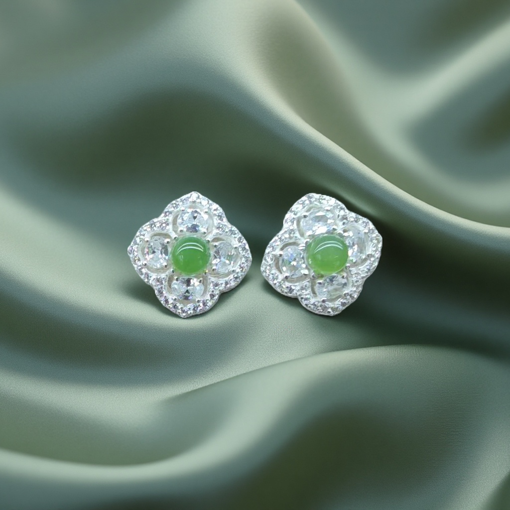 包装袋/盒饰品耳环银加碧玉时尚款系列产品图