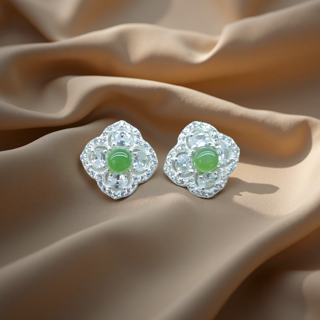 包装袋/盒饰品耳环银加碧玉时尚款系列细节图