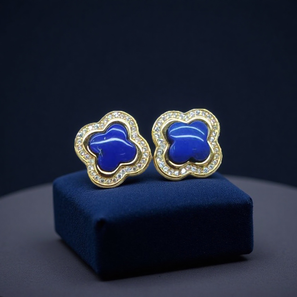 饰品耳钉银加青金石时尚潮流女款系列细节图