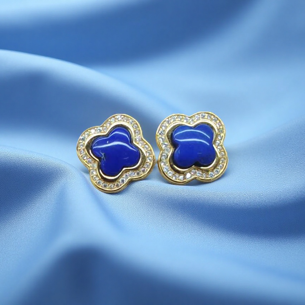 饰品耳钉银加青金石时尚女款系列细节图