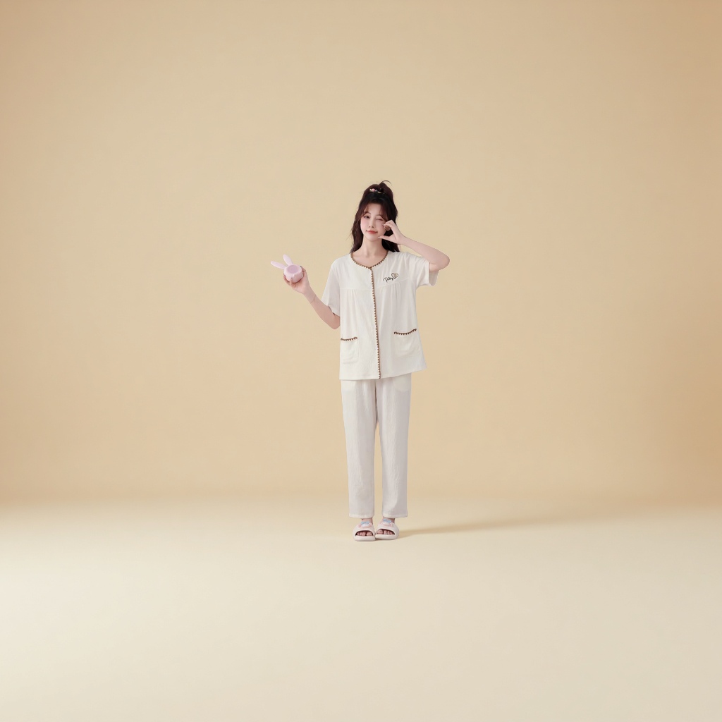 Comfortable and breathable pajamas for home and casual wear detail image 1