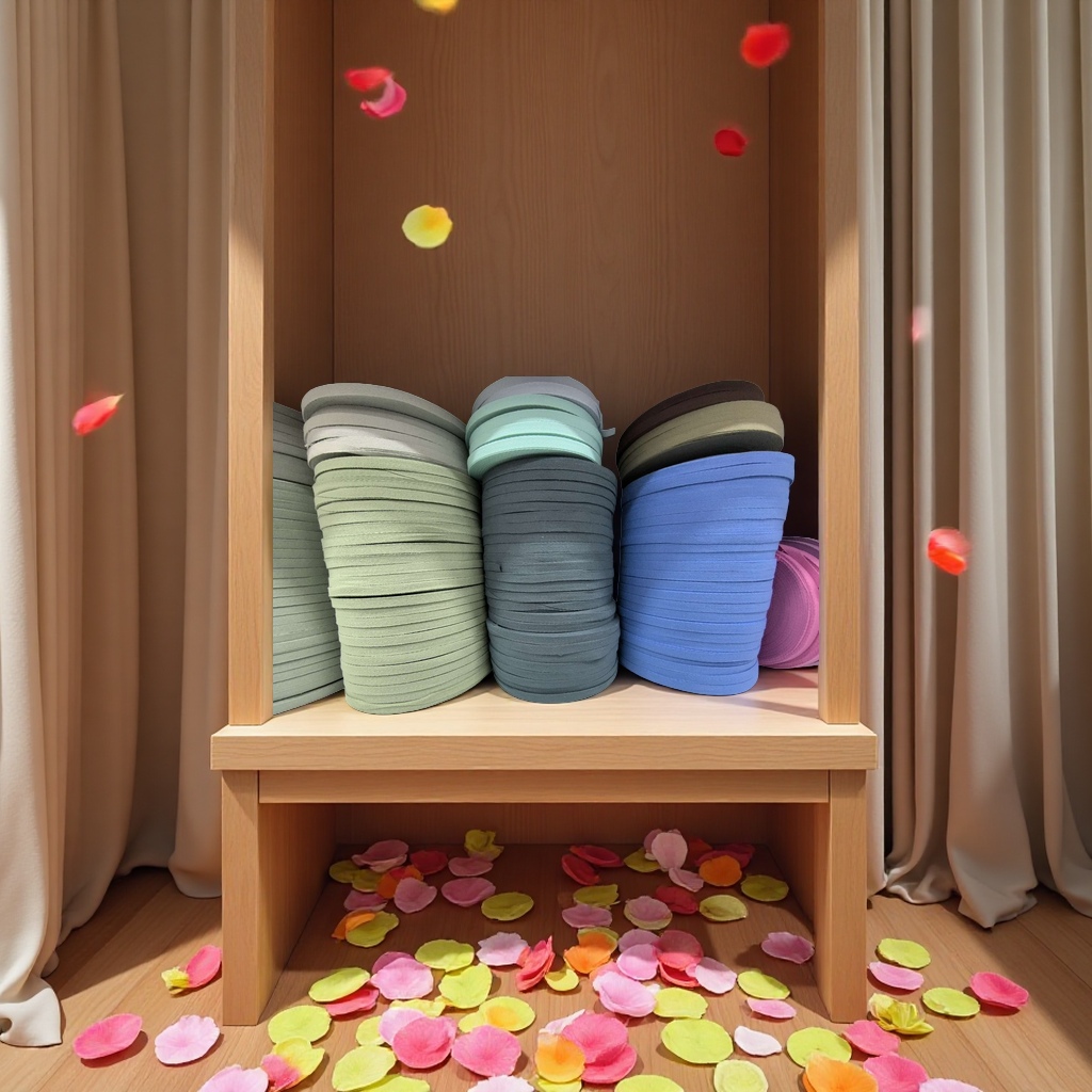 Gradient scallion powder yarn tape, woven tape, ribbed tape, ribbon, home decoration materials details Picture