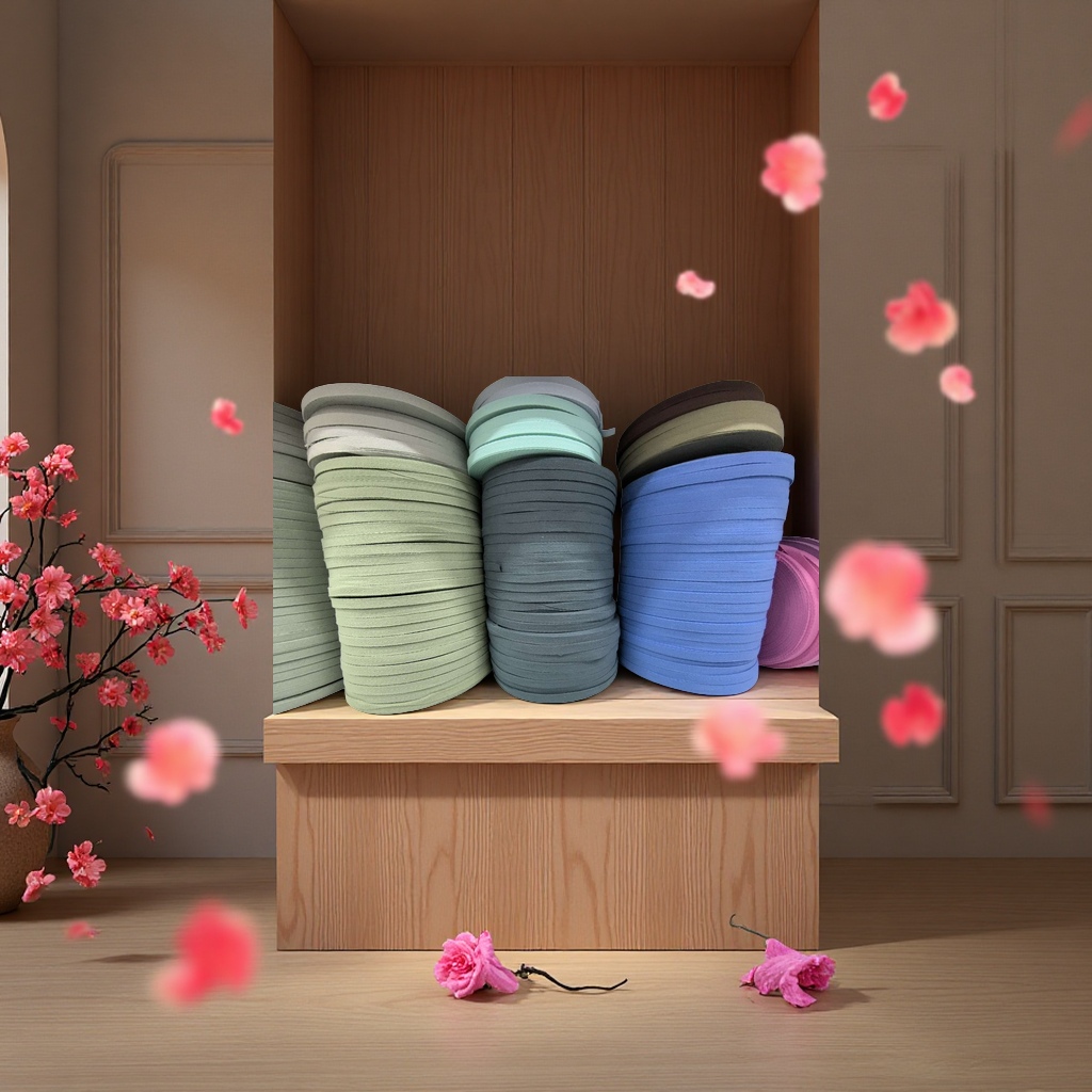 Gradient scallion powder yarn tape, woven tape, ribbed tape, ribbon, home decoration materials Specification image