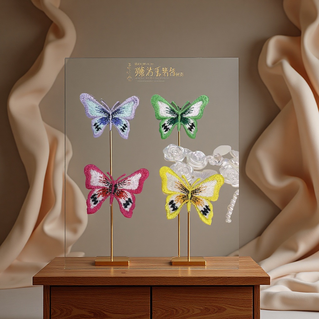 多色刺绣蝴蝶头饰服装辅料产品图