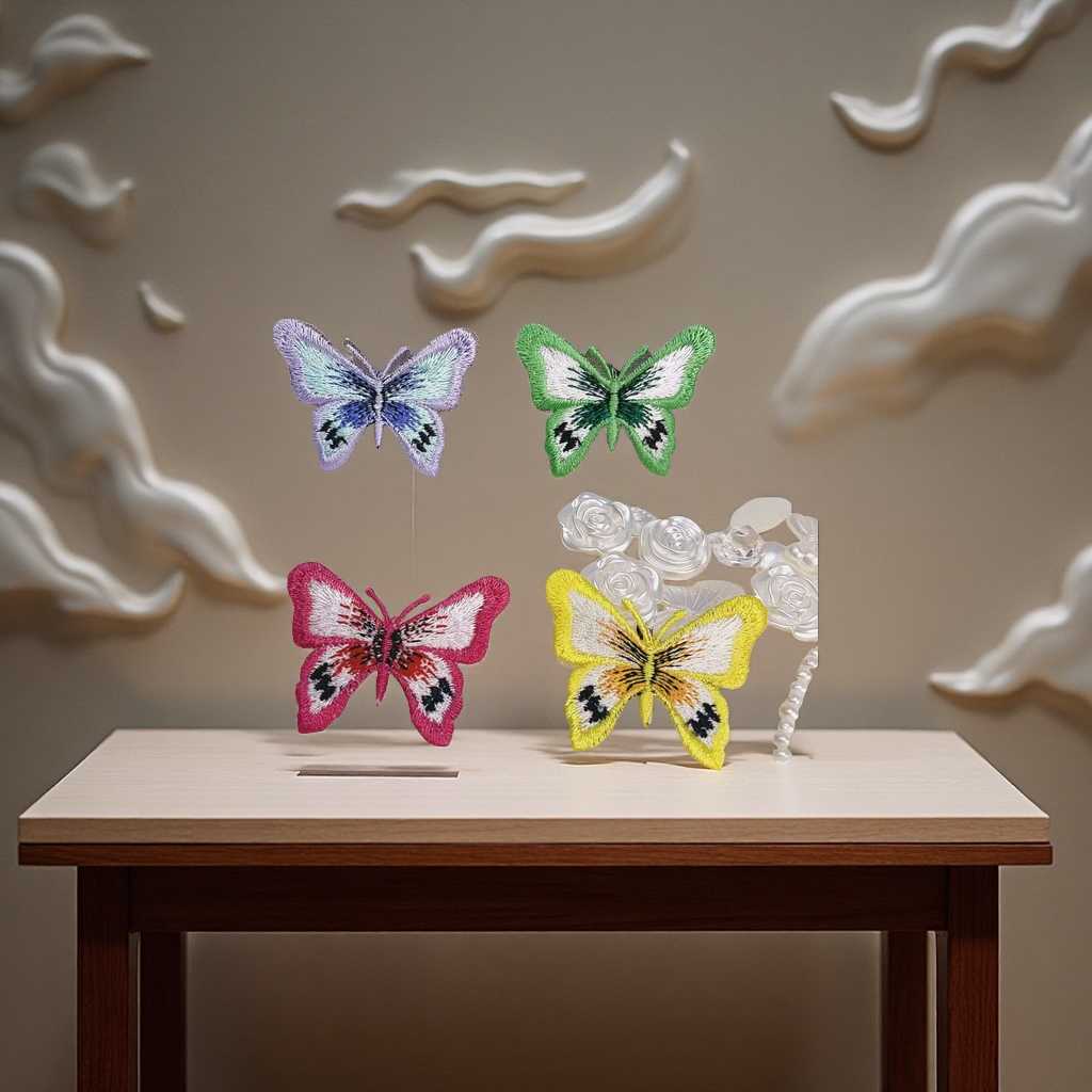 多色刺绣蝴蝶头饰服装辅料细节图