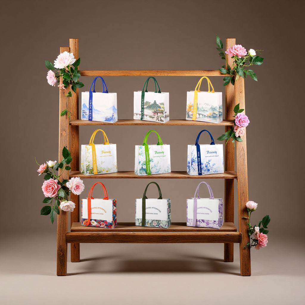 Customized ribbon canvas bags, three-dimensional laminated thickened tote bags with pattern printing and logo as souvenirs, urgent customization details Picture