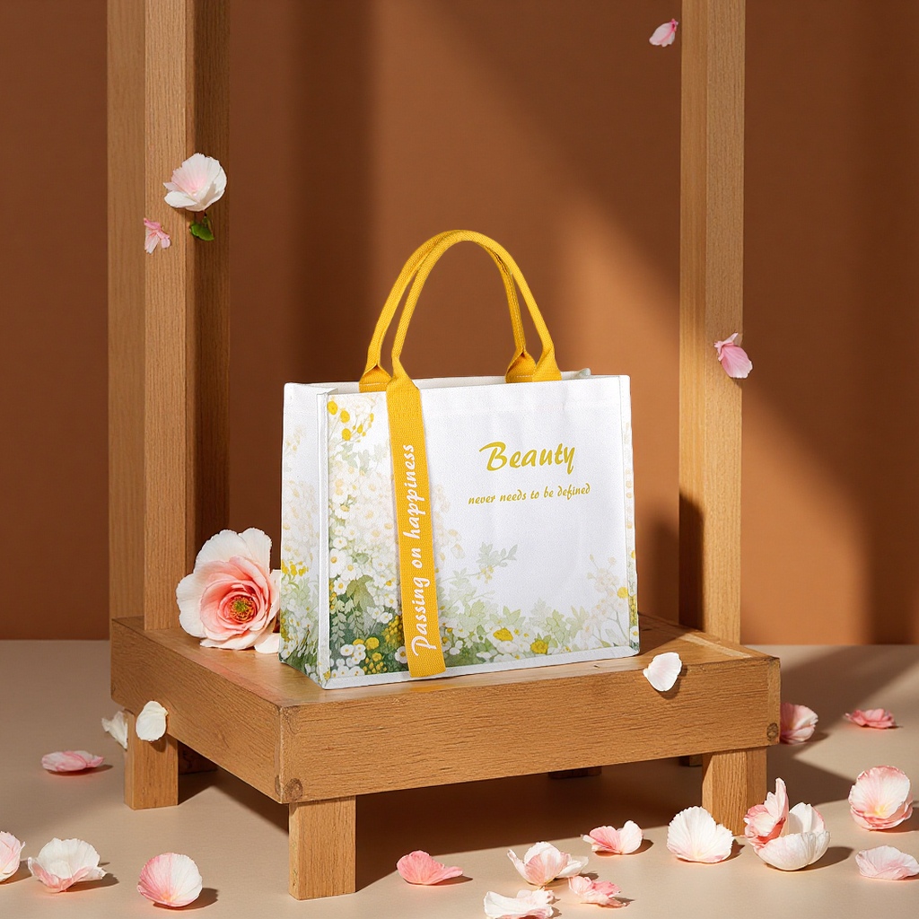 Customized ribbon canvas bags, three-dimensional laminated thickened tote bags with pattern printing and logo as souvenirs, urgent customization Item Picture