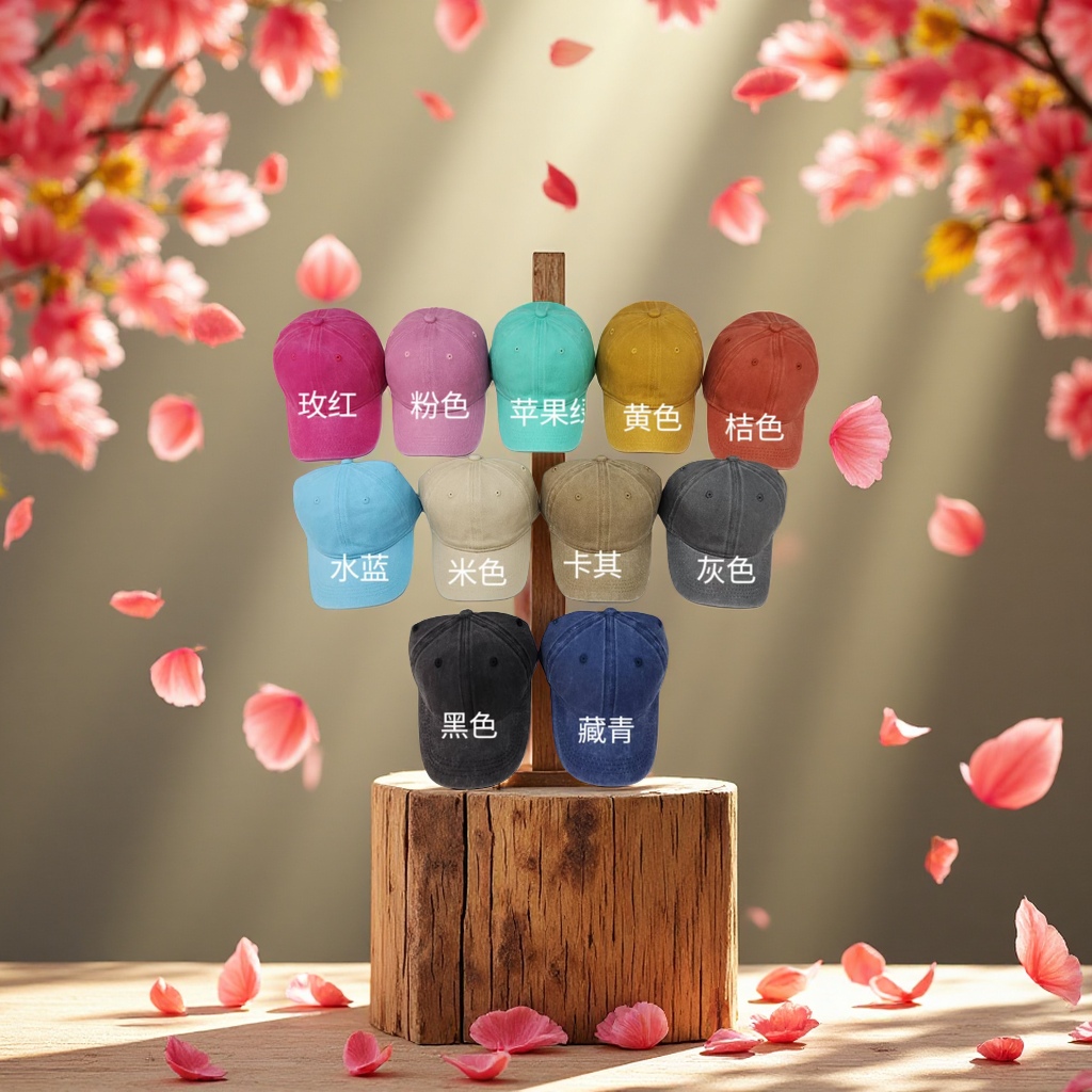 Xinluodan Hat Industry's cross-border washable, aged, lettered baseball cap is a trendy and stylish style for men and a sunshade baseball cap for women