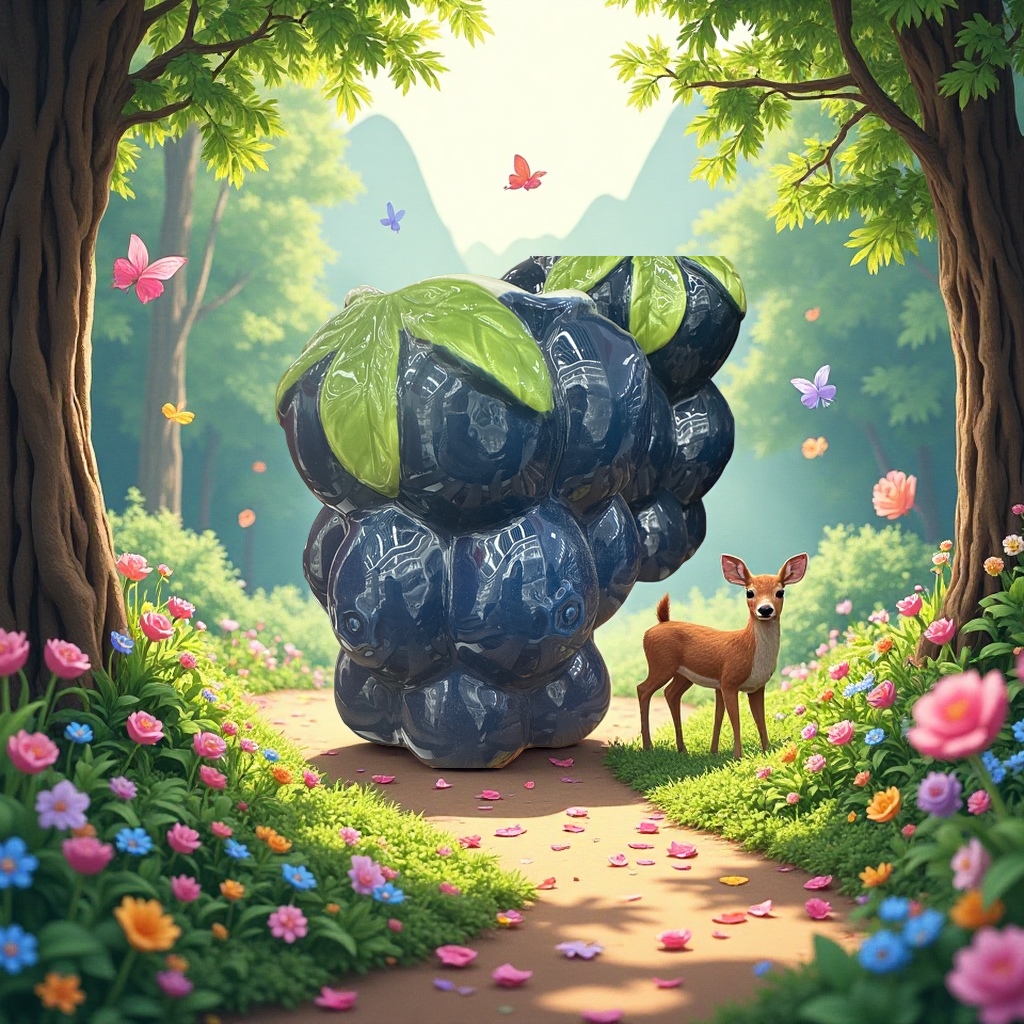 蓝莓陶瓷工艺品花瓶创意摆件家居装饰品