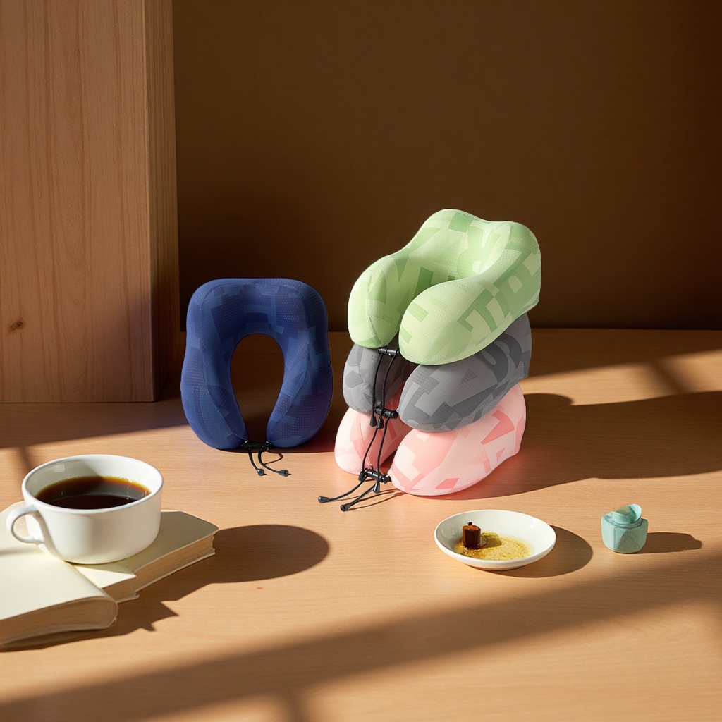 U-shaped pillow neck support, comfortable and breathable soft cushion for office, nap, student dormitory and home use Application Scenario