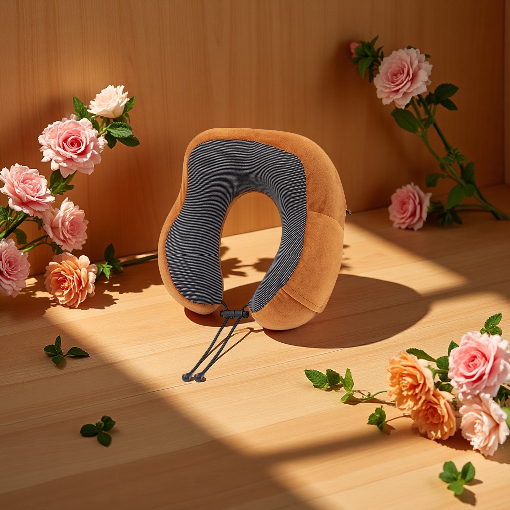 旅行枕便携护颈软枕舒适睡眠枕防滑透气抗菌设计