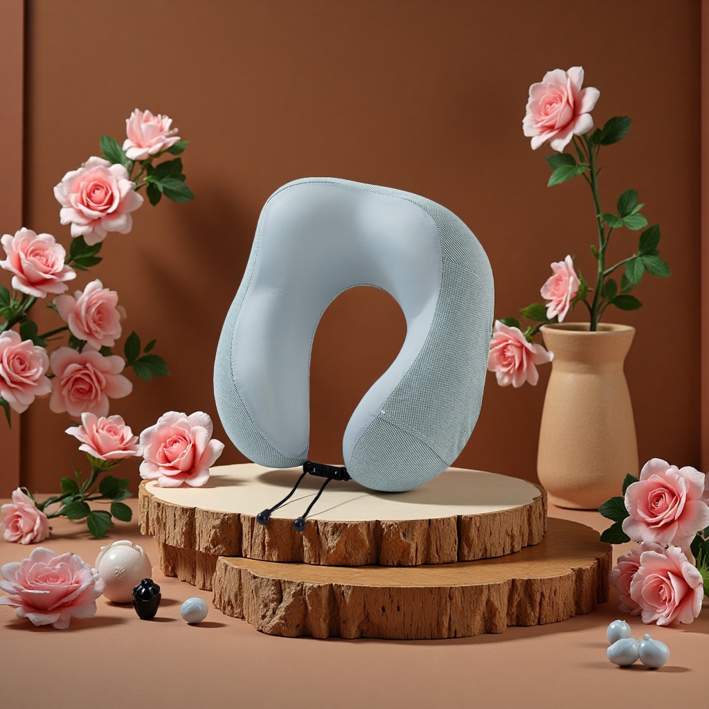 The U-shaped pillow is a comfortable, breathable and soft cushion for office naps and student dormitories