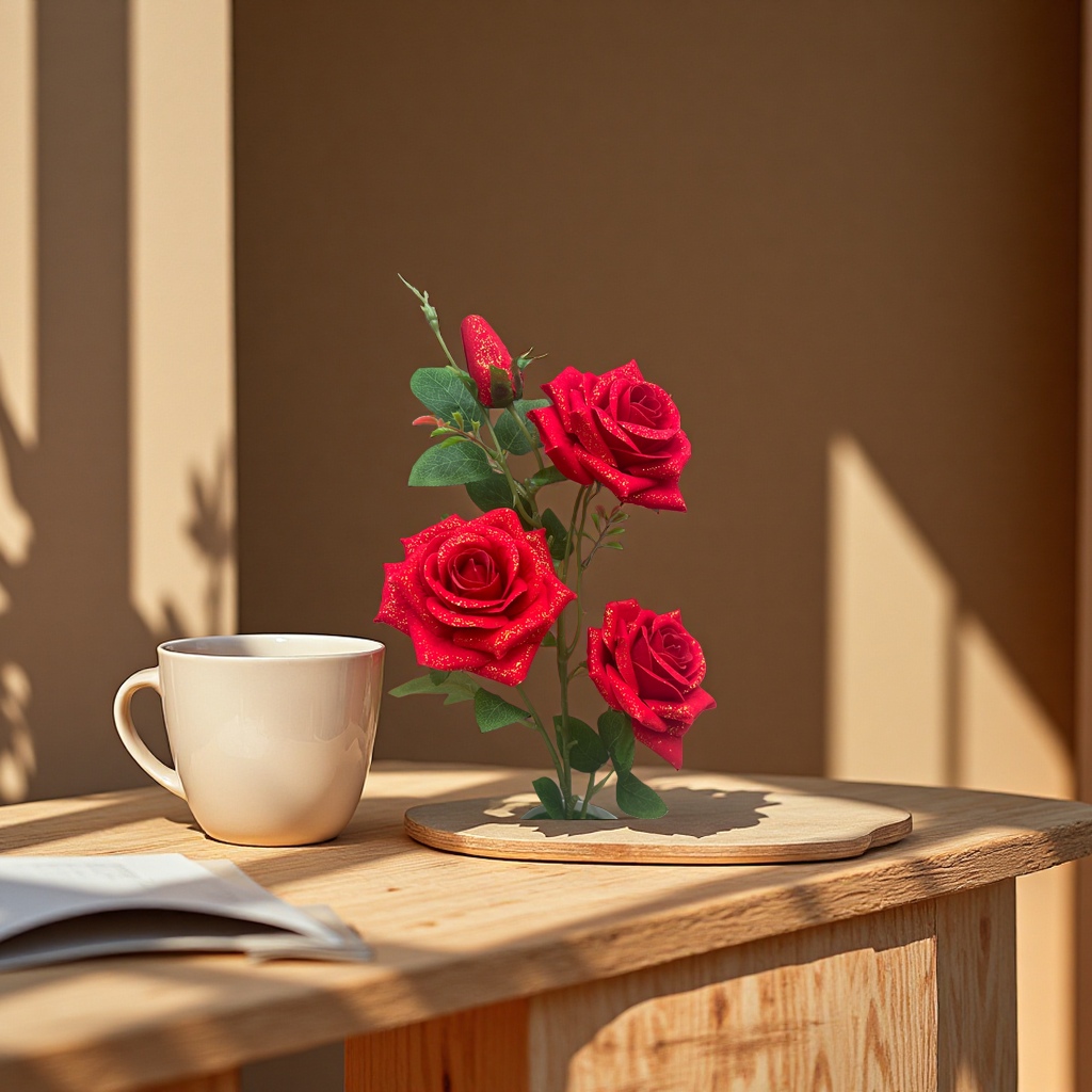 Exquisite rose artificial flower ornaments and preserved flowers for home decoration in the living room and bedroom