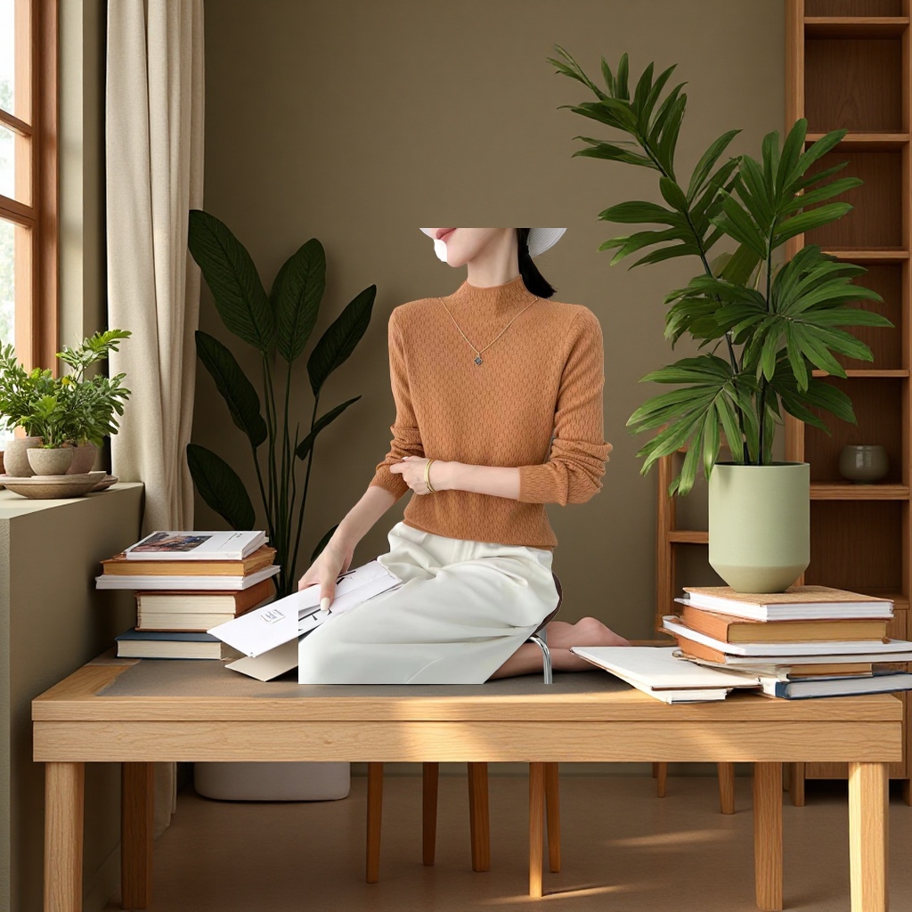 Korean thick sweater women's autumn and winter warm knitted sweater loose, versatile and slimming long-sleeved top details Picture
