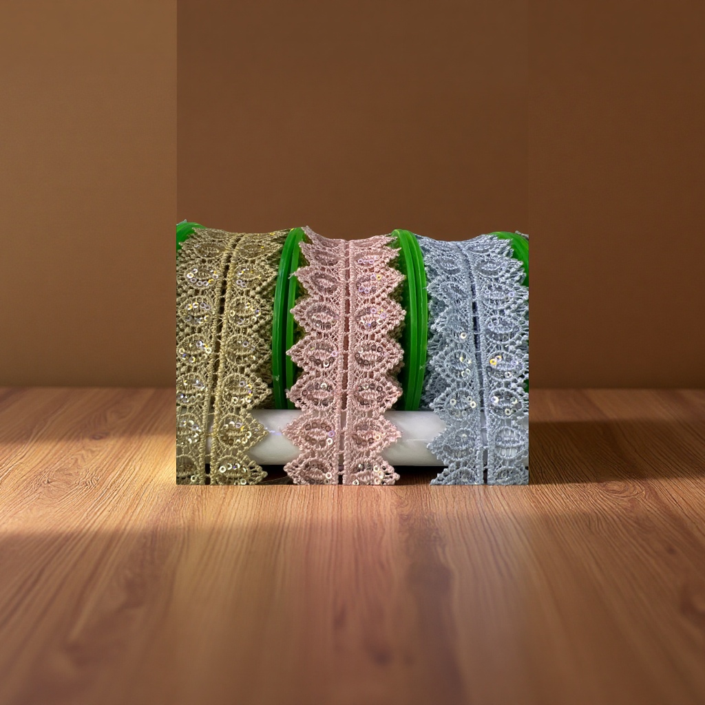 Embroidered lace trim details Picture