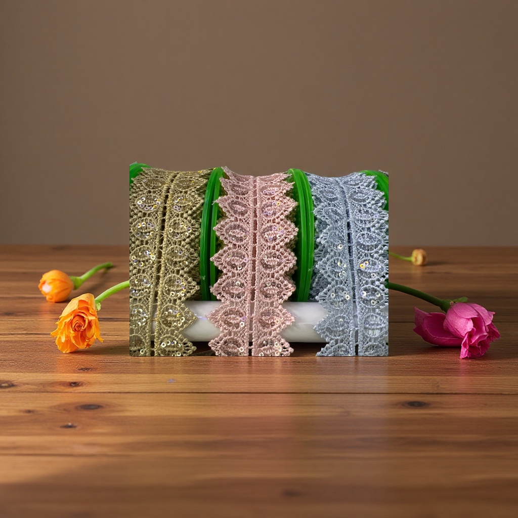Embroidered lace trim Specification image