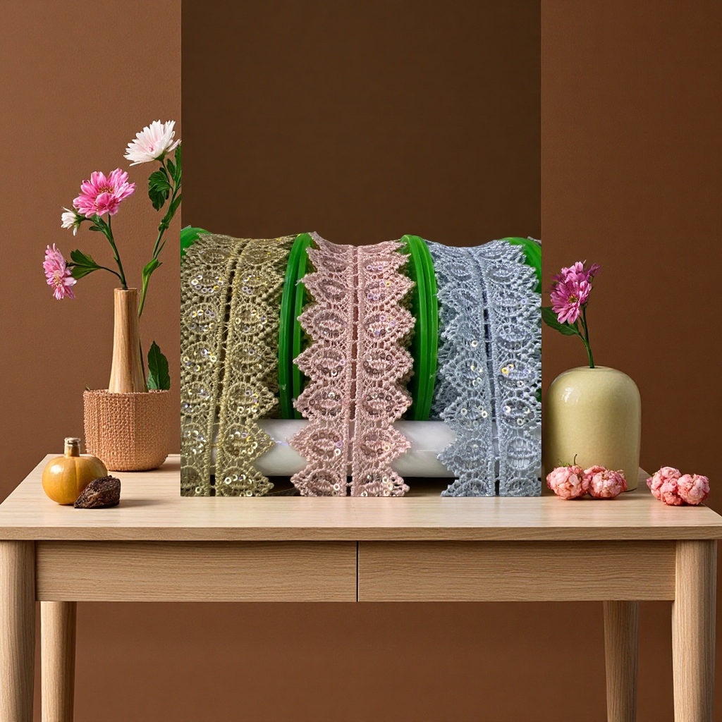 Embroidered lace trim