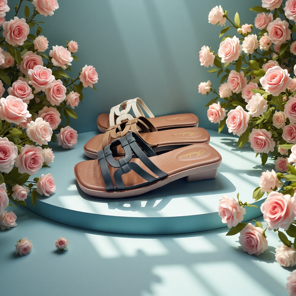French retro-style square-toed flat slippers, simple and versatile Specification image