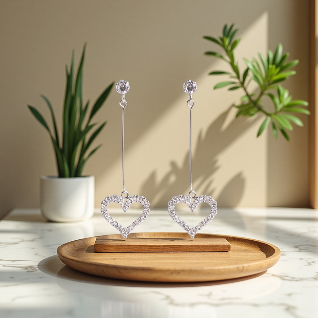 桃心时尚耳环简约女款轻奢设计感小众饰品