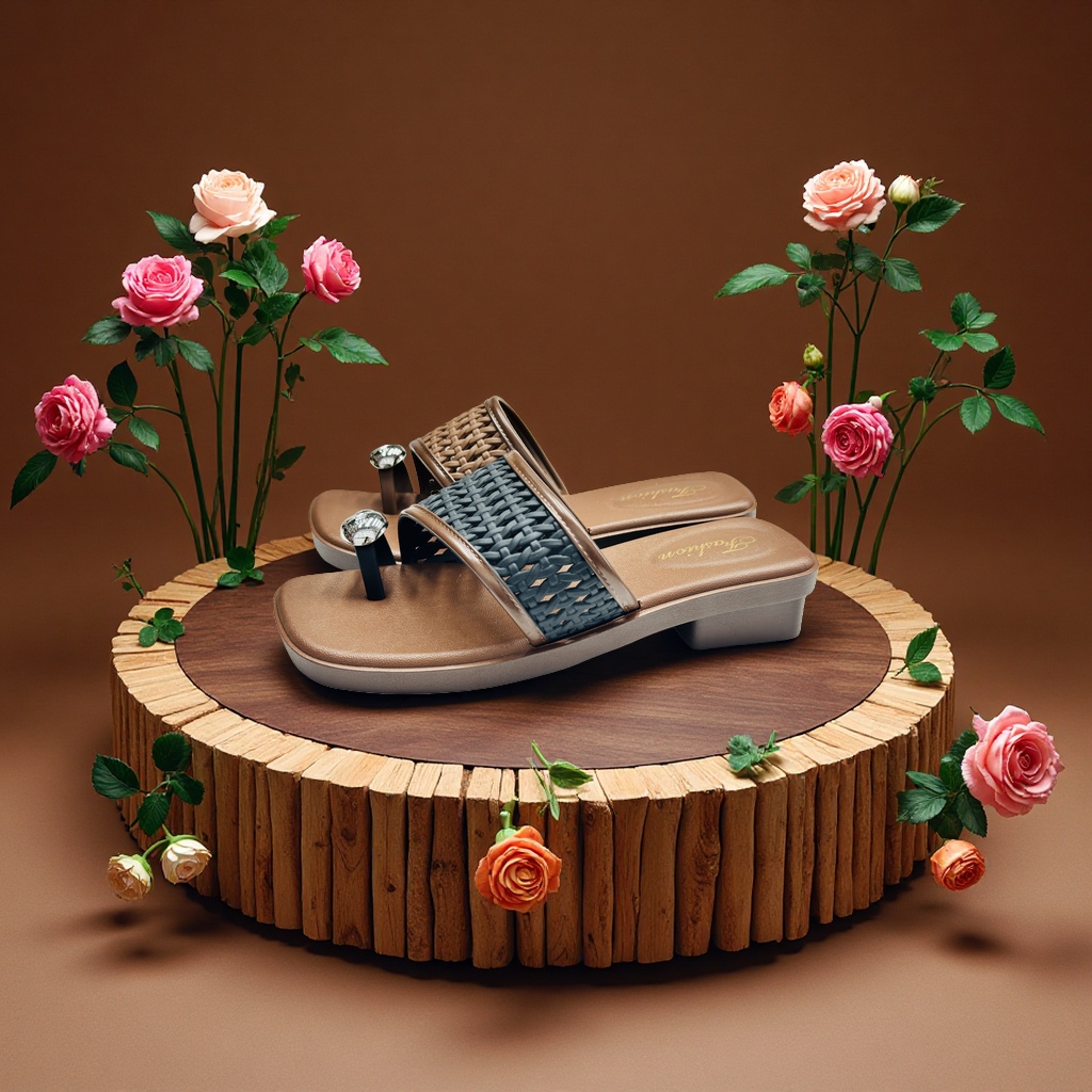 Summer women's outerwear woven flip-flops, decorated with metal buckles, are both retro and fashionable with a sense of comfort. Specification image