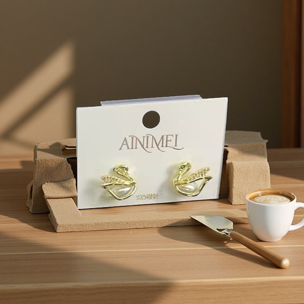 天鹅珍珠耳钉简约时尚小众设计优雅百搭女款饰品