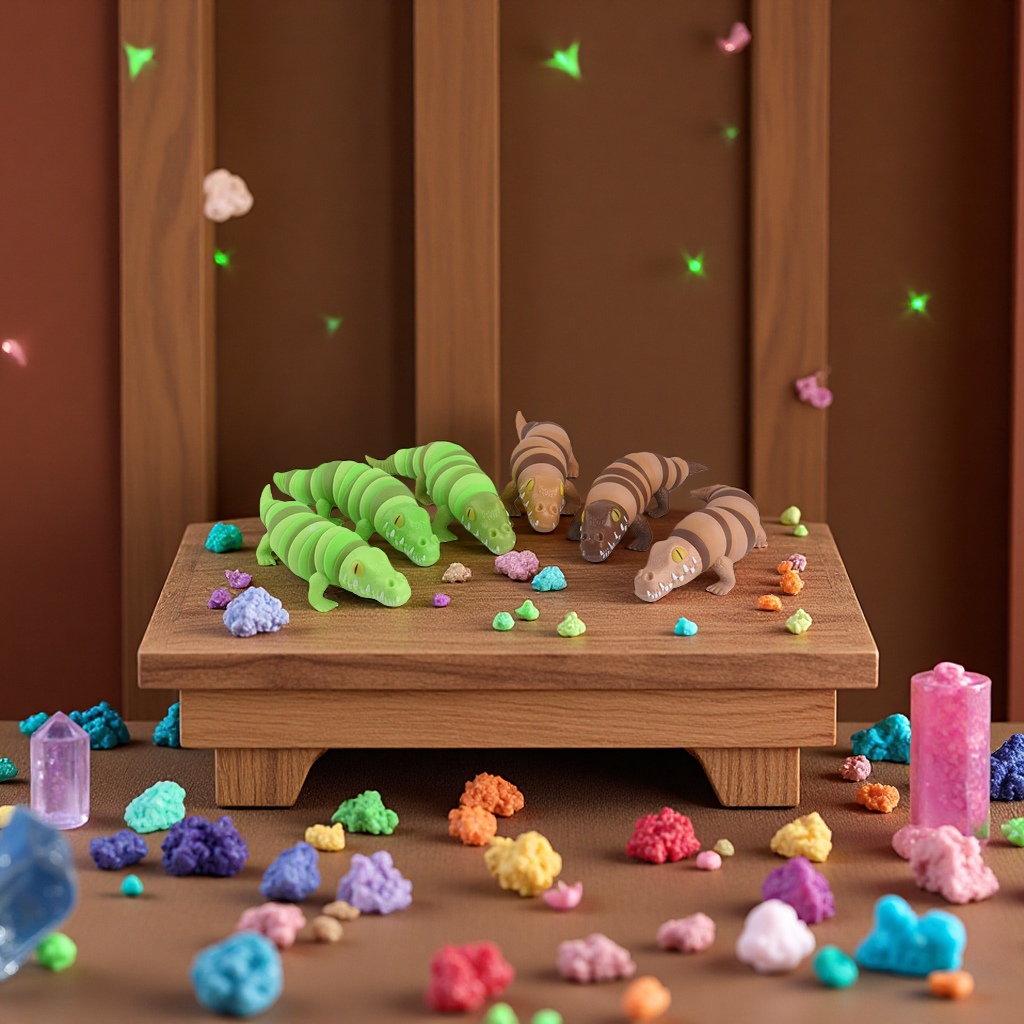 玩具标题：彩虹六角恐龙解压玩具 可动扭扭乐 产品图