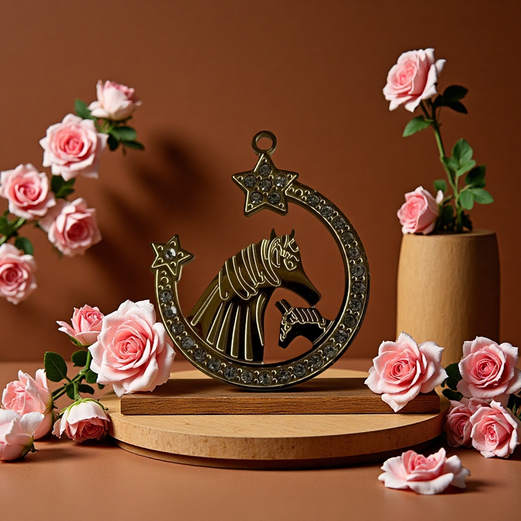 Horse pendant, fashionable and simple metal necklace, personalized and trendy accessory gift for women details Picture