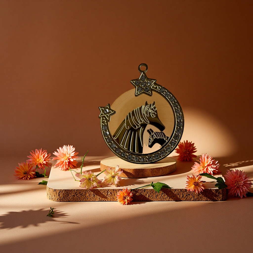 Horse pendant, fashionable and simple metal necklace, personalized and trendy accessory gift for women Specification image