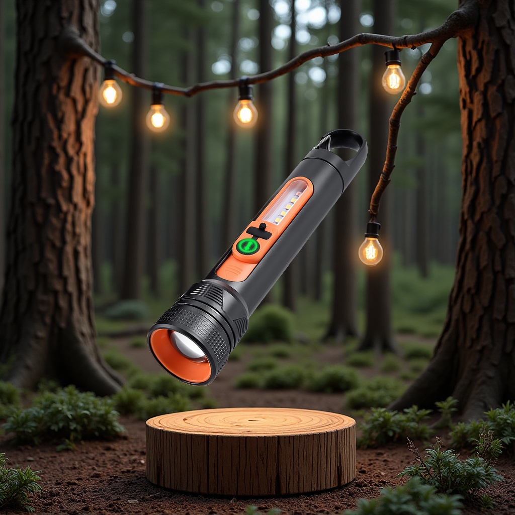 Multi-functional LED light, white laser flashlight, rechargeable telescopic zoom work light, outdoor internet-famous camping light