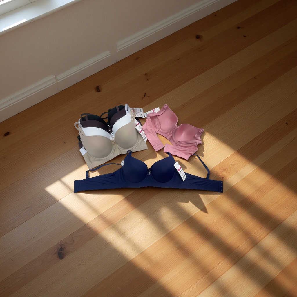 新款简约锦纶消光泳布文胸B杯1.4公分棉碗外贸女士文胸