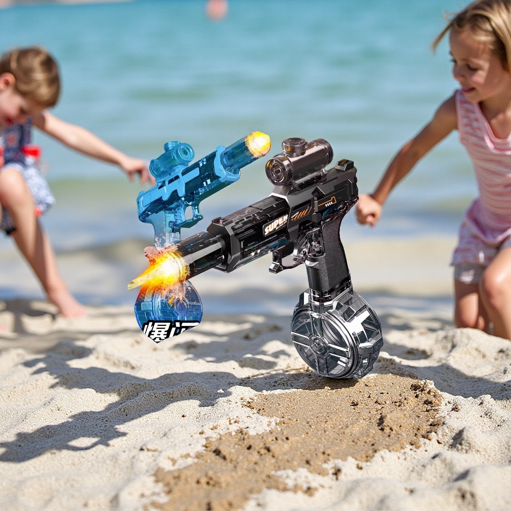 Douyin Firelight Ice Mouse Explosion Electric water gun, children's water spray continuous firing high-pressure long-range water gun wholesale details Picture